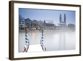 Switzerland, Zurich. Zurich Historic Quarter over the Limmat River.-Ken Scicluna-Framed Photographic Print