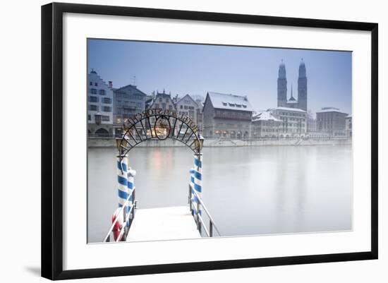 Switzerland, Zurich. Zurich Historic Quarter over the Limmat River.-Ken Scicluna-Framed Photographic Print