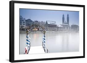 Switzerland, Zurich. Zurich Historic Quarter over the Limmat River.-Ken Scicluna-Framed Photographic Print