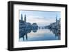 Switzerland, Zurich. Zurich Historic Quarter over the Limmat River.-Ken Scicluna-Framed Photographic Print