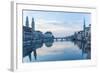 Switzerland, Zurich. Zurich Historic Quarter over the Limmat River.-Ken Scicluna-Framed Photographic Print