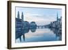 Switzerland, Zurich. Zurich Historic Quarter over the Limmat River.-Ken Scicluna-Framed Photographic Print