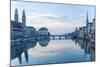 Switzerland, Zurich. Zurich Historic Quarter over the Limmat River.-Ken Scicluna-Mounted Photographic Print