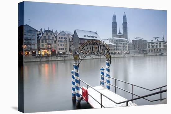 Switzerland, Zurich. Zurich Historic Quarter over the Limmat River.-Ken Scicluna-Stretched Canvas