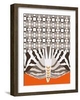 Swooping Puma on Orange-Belen Mena-Framed Giclee Print