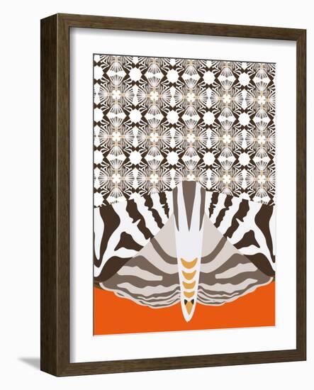 Swooping Puma on Orange-Belen Mena-Framed Giclee Print