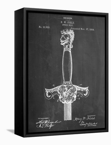 Sword Patent Hilt Patent-null-Framed Stretched Canvas