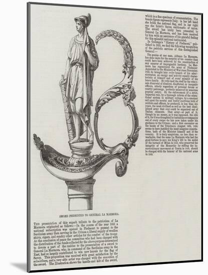 Sword Presented to General La Marmora-null-Mounted Giclee Print