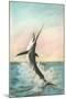 Swordfish on the Line-null-Mounted Art Print