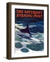 "Swordfish," Saturday Evening Post Cover, February 28, 1942-William Goadby Lawrence-Framed Giclee Print