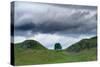 Sycamore Gap on Hadrian's Wall, Storm Sky, from A6318 Between Housesteads Fort and Greenhead,…-null-Stretched Canvas