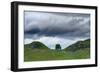 Sycamore Gap on Hadrian's Wall, Storm Sky, from A6318 Between Housesteads Fort and Greenhead,…-null-Framed Photographic Print