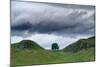 Sycamore Gap on Hadrian's Wall, Storm Sky, from A6318 Between Housesteads Fort and Greenhead,…-null-Mounted Photographic Print
