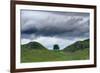 Sycamore Gap on Hadrian's Wall, Storm Sky, from A6318 Between Housesteads Fort and Greenhead,…-null-Framed Photographic Print