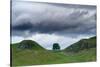 Sycamore Gap on Hadrian's Wall, Storm Sky, from A6318 Between Housesteads Fort and Greenhead,…-null-Stretched Canvas