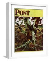 "Sycamore Tree and Hunter," Saturday Evening Post Cover, October 16, 1943-Andrew Wyeth-Framed Giclee Print