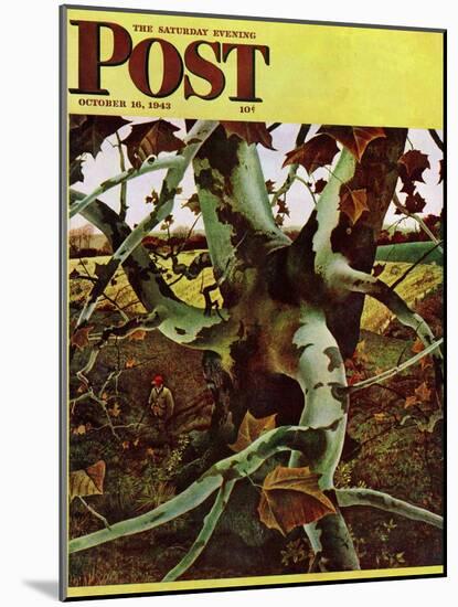 "Sycamore Tree and Hunter," Saturday Evening Post Cover, October 16, 1943-Andrew Wyeth-Mounted Giclee Print