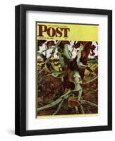 "Sycamore Tree and Hunter," Saturday Evening Post Cover, October 16, 1943-Andrew Wyeth-Framed Giclee Print