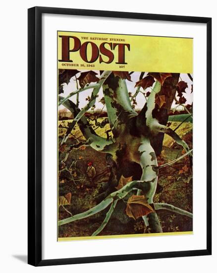 "Sycamore Tree and Hunter," Saturday Evening Post Cover, October 16, 1943-Andrew Wyeth-Framed Giclee Print