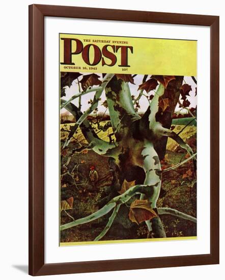 "Sycamore Tree and Hunter," Saturday Evening Post Cover, October 16, 1943-Andrew Wyeth-Framed Giclee Print