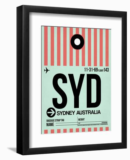 SYD Sydney Luggage Tag 1-NaxArt-Framed Art Print