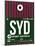 SYD Sydney Luggage Tag 2-NaxArt-Mounted Art Print