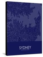 Sydney, Australia Blue Map-null-Stretched Canvas