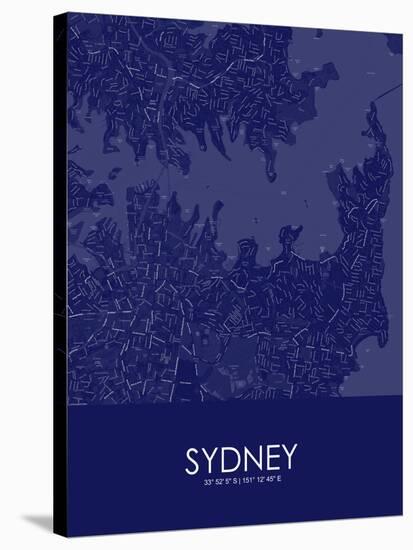 Sydney, Australia Blue Map-null-Stretched Canvas