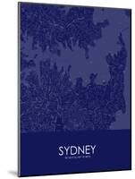 Sydney, Australia Blue Map-null-Mounted Poster