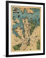 Sydney, Australia - Panoramic Map-Lantern Press-Framed Art Print