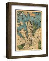 Sydney, Australia - Panoramic Map-Lantern Press-Framed Art Print