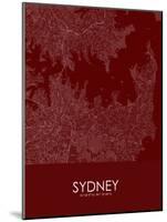 Sydney, Australia Red Map-null-Mounted Poster