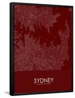 Sydney, Australia Red Map-null-Framed Poster