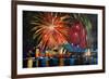 Sydney Australia Silvester with Opera Fireworks-Martina Bleichner-Framed Art Print