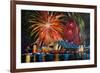 Sydney Australia Silvester with Opera Fireworks-Martina Bleichner-Framed Art Print