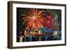 Sydney Australia Silvester with Opera Fireworks-Martina Bleichner-Framed Art Print