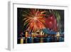 Sydney Australia Silvester with Opera Fireworks-Martina Bleichner-Framed Art Print