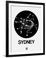 Sydney Black Subway Map-NaxArt-Framed Art Print