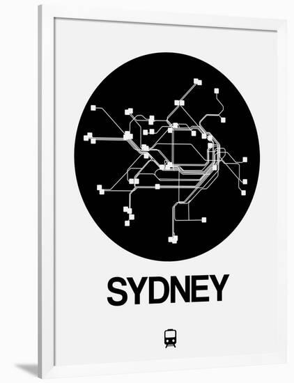 Sydney Black Subway Map-NaxArt-Framed Art Print