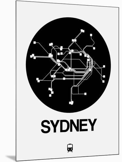 Sydney Black Subway Map-NaxArt-Mounted Art Print