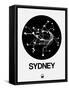 Sydney Black Subway Map-NaxArt-Framed Stretched Canvas