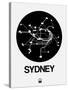 Sydney Black Subway Map-NaxArt-Stretched Canvas