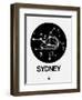 Sydney Black Subway Map-NaxArt-Framed Art Print