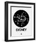 Sydney Black Subway Map-NaxArt-Framed Art Print