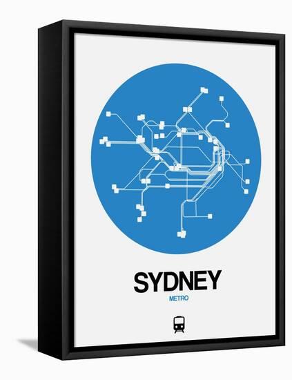 Sydney Blue Subway Map-NaxArt-Framed Stretched Canvas
