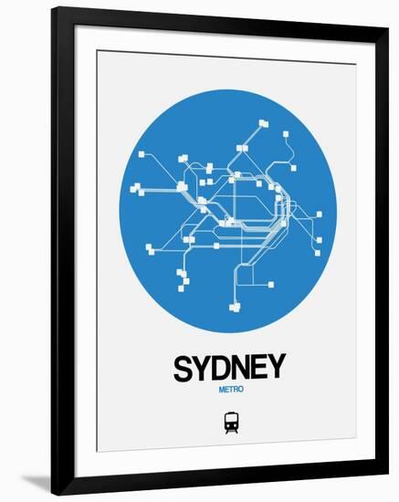 Sydney Blue Subway Map-NaxArt-Framed Art Print