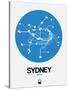 Sydney Blue Subway Map-NaxArt-Stretched Canvas