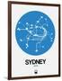 Sydney Blue Subway Map-NaxArt-Framed Art Print