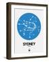 Sydney Blue Subway Map-NaxArt-Framed Art Print