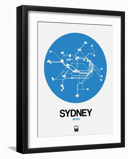 Sydney Blue Subway Map-NaxArt-Framed Art Print